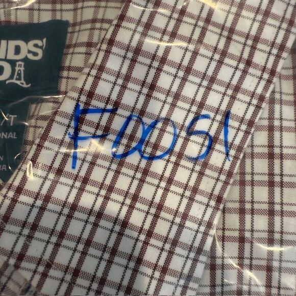 Lands' End Men's Button Front Shirt Burgundy Red White Traditional Fit 17-36T - Picture 10 of 10